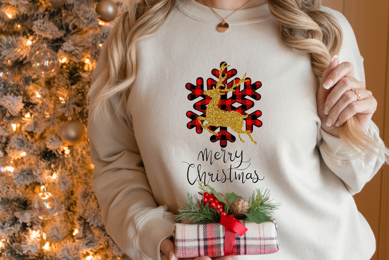 Merry Christmas full color Screen printing transfer only