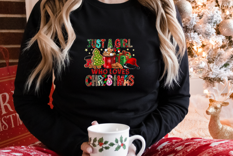 Just a girl who loves Christmas Full color transfer